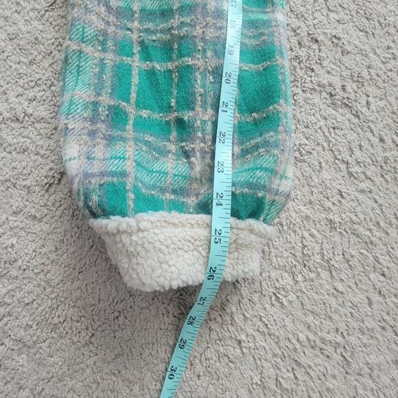 NWT Panache Apparel Womens S Westport Plaid Snap Button Sherpa Trim Jacket Green - Picture 8 of 14